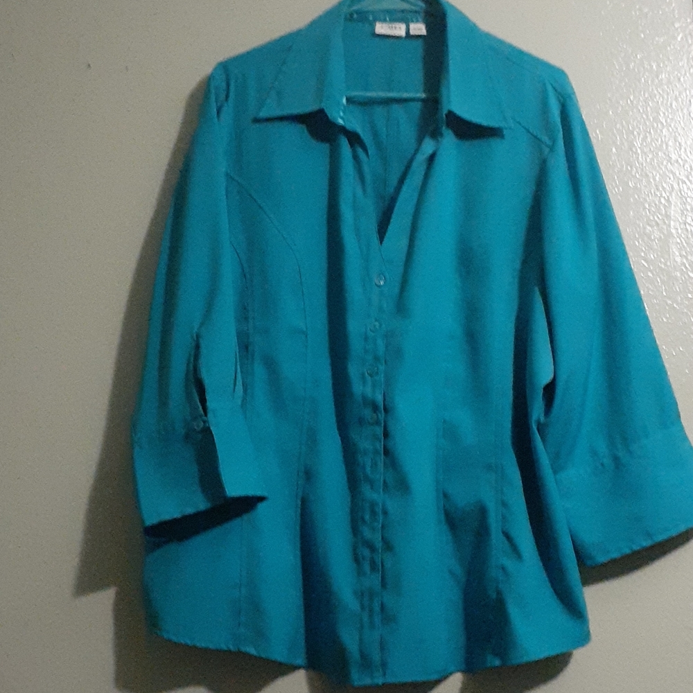 Cato Turquoise shirt, 3/4 sleeves.